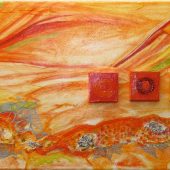 Farbenspiel in Orange (2010) 30x90 Acryl